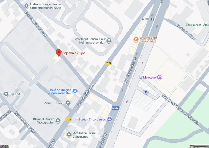 Carte statique du dojo zen de Dijon